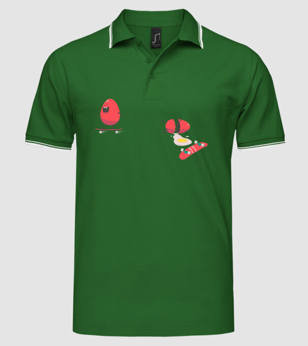 Skateboard Eggs model verde pe tricou
