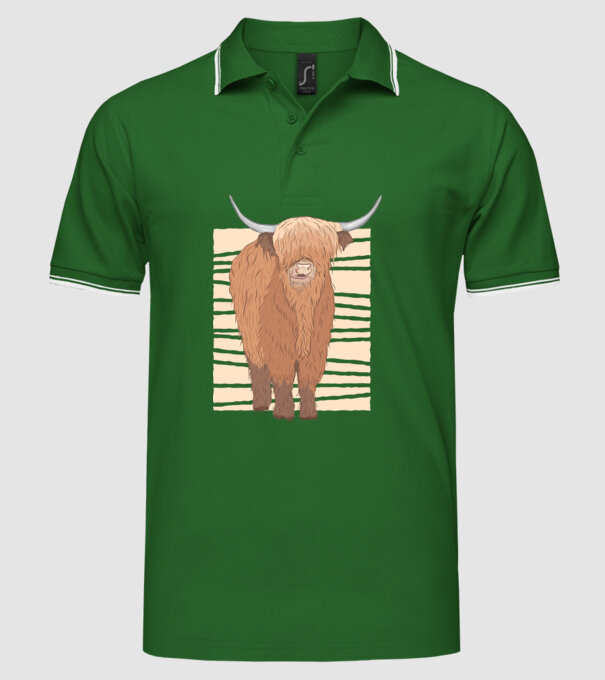 Vită scoțiană model verde pe tricou