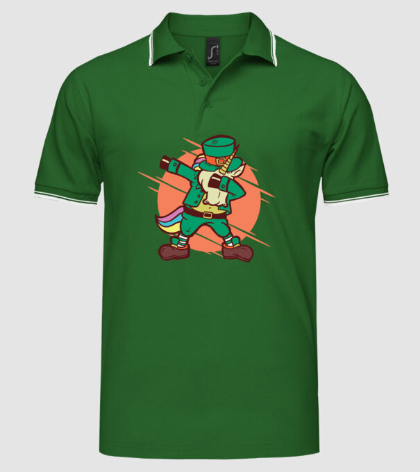St Patrick Unicorn DAB model verde pe tricou