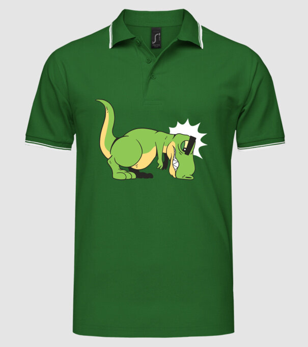 T-rex Push-up model verde pe tricou