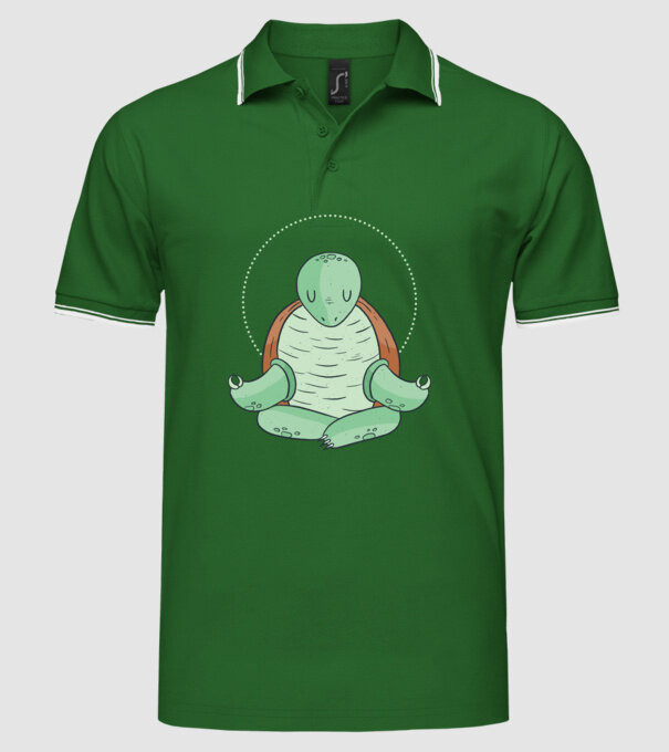 Broască țestoasă Yoga model verde pe tricou