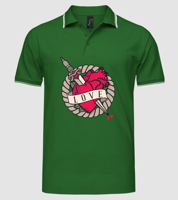 Fire and Ice model verde pe tricou