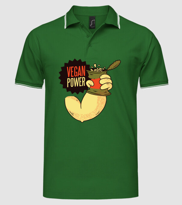 Putere vegan model verde pe tricou