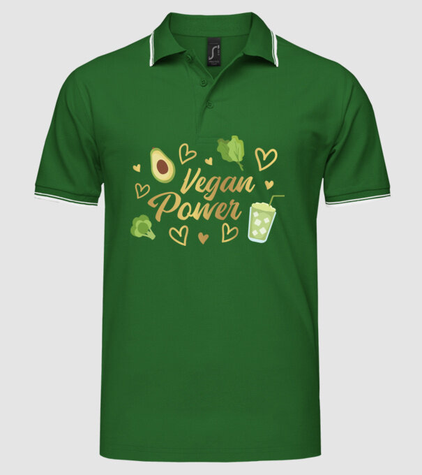 Vegan Power tricou vegan model verde pe tricou