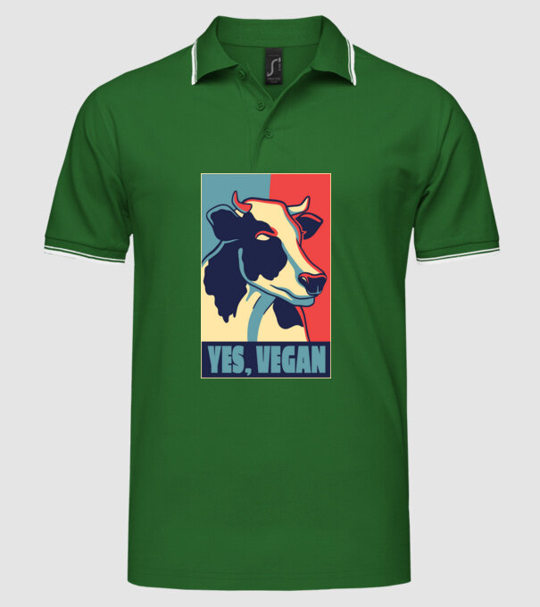 Yes, Vegan model verde pe tricou
