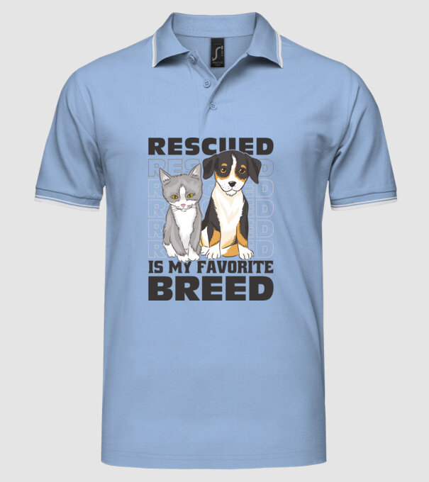 Rasa mea preferată este cea adoptată model albastru deschis pe tricou