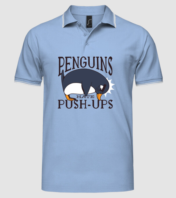 Pinguinii urăsc flotările model albastru deschis pe tricou