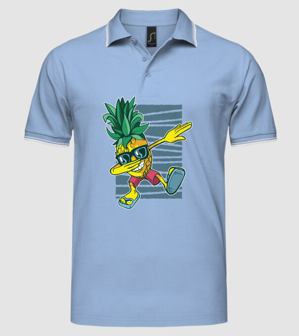 Ananas DAB dans model albastru deschis pe tricou