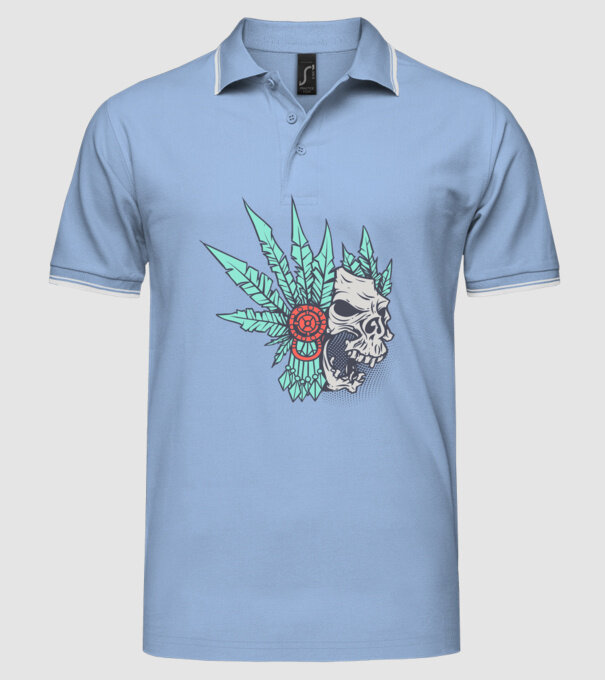 Ancient Skull model albastru deschis pe tricou