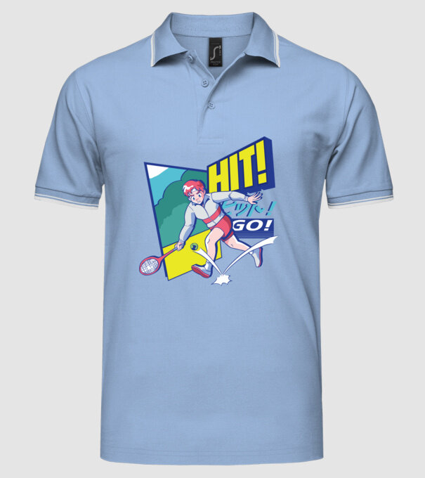 Anime Jucător de tenis băiat model albastru deschis pe tricou