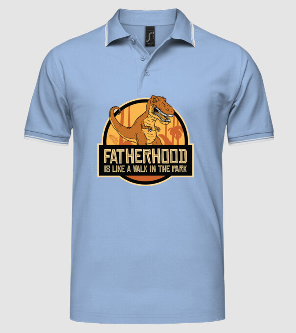 A fi tată - E ca o plimbare în Parcul Dinozaurilor model albastru deschis pe tricou