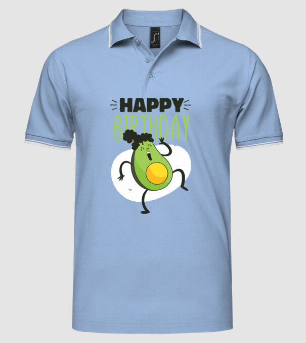 Avocado La mulți ani model albastru deschis pe tricou
