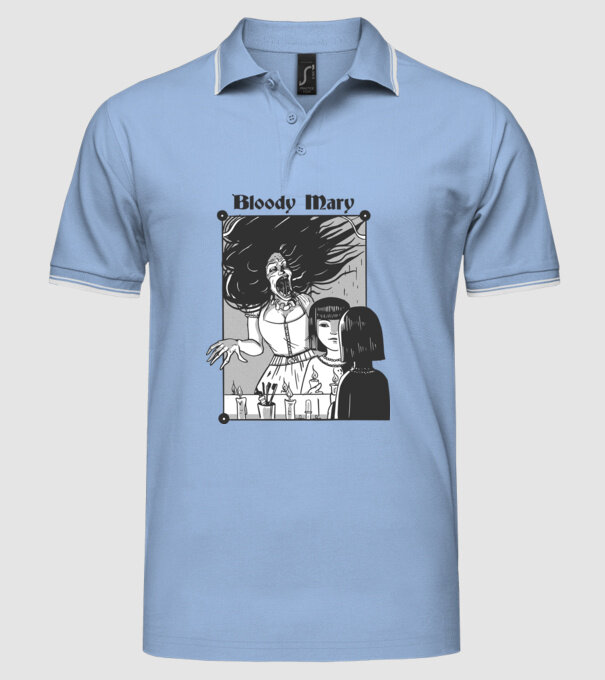 Bloody Mary model albastru deschis pe tricou