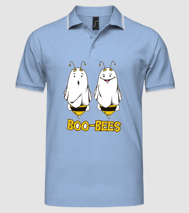 Boo Bees - Albine fantomă Halloween model albastru deschis pe tricou