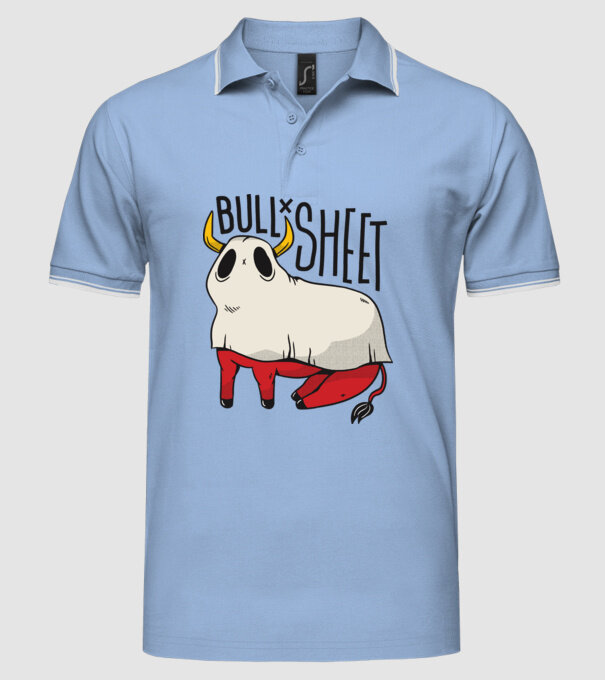 Bull sheet model albastru deschis pe tricou