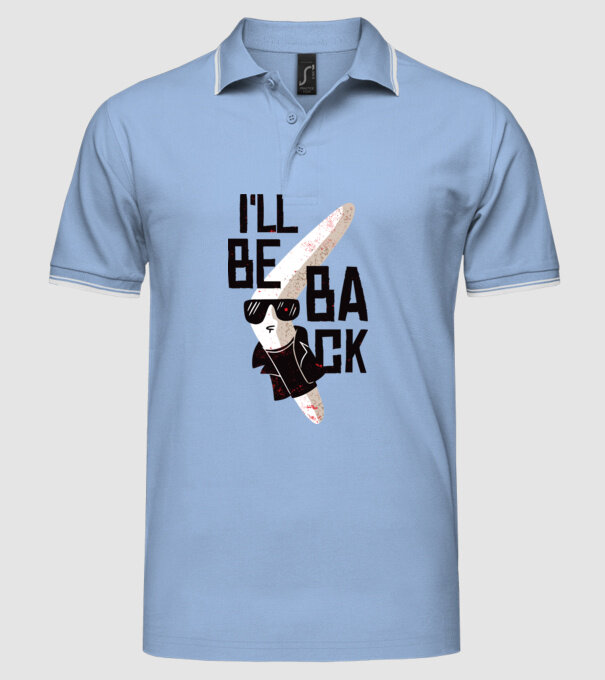 'Boomerang - Mă voi întoarce - I''ll be back' model albastru deschis pe tricou