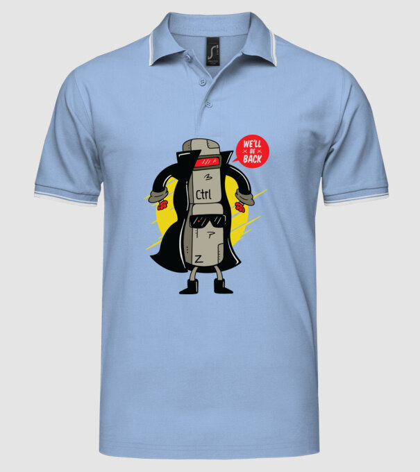 Ctrl Z Terminator Parodie model albastru deschis pe tricou