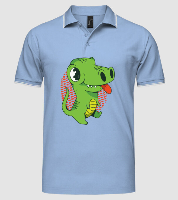 Dinozaur drăguț model albastru deschis pe tricou