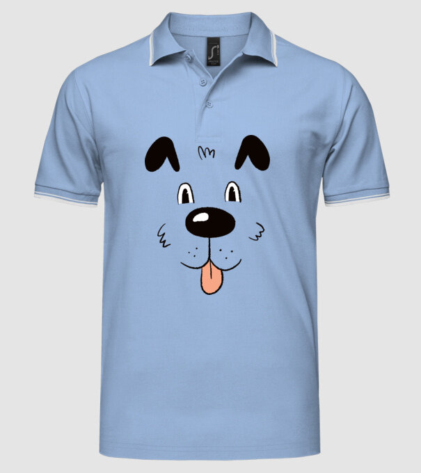 Cap Câine drăguț model albastru deschis pe tricou