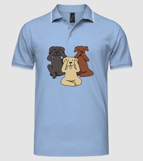 Câini drăguți model albastru deschis pe tricou