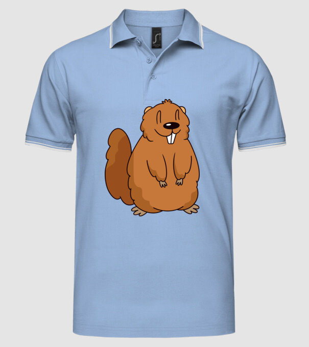 Marmotă drăguță model albastru deschis pe tricou
