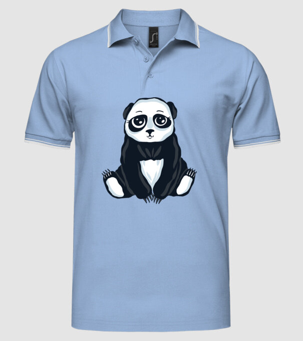 Panda drăguț model albastru deschis pe tricou
