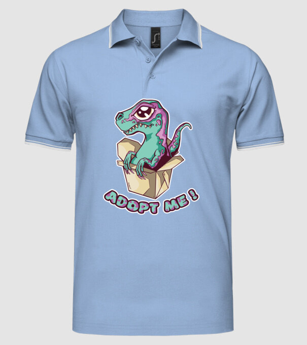 Raptor drăguț model albastru deschis pe tricou