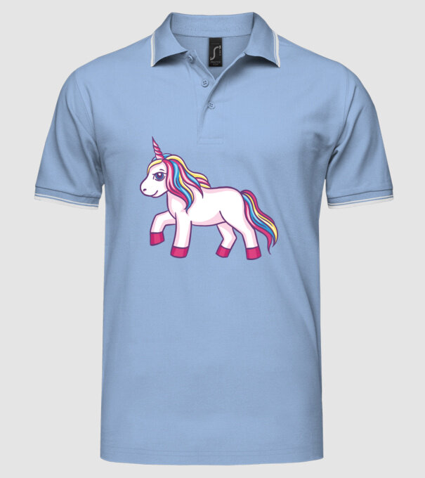 Unicorn drăguț model albastru deschis pe tricou
