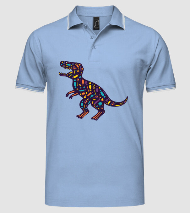 Dino bomboane model albastru deschis pe tricou