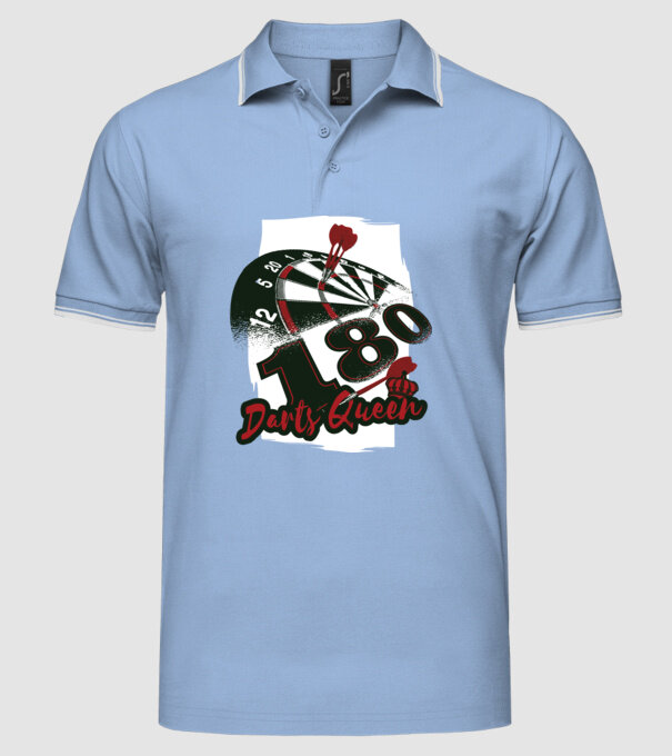 Regina Darts model albastru deschis pe tricou