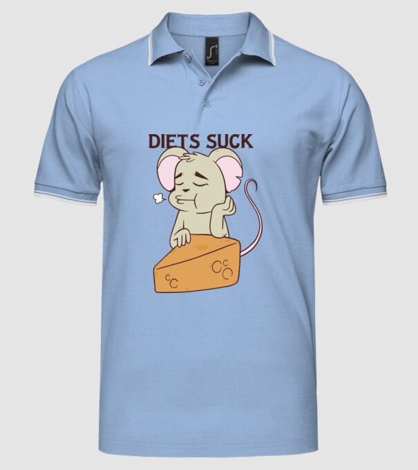 Șoricel diet model albastru deschis pe tricou