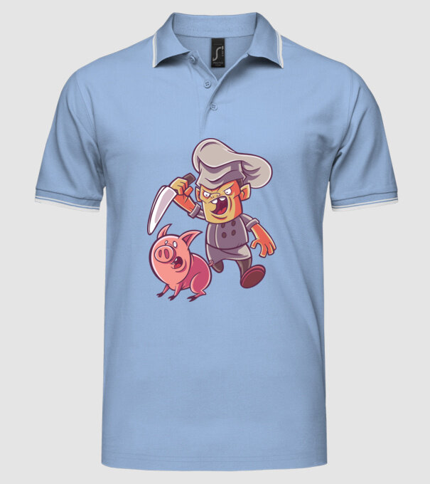 Sacrificare porc Măcelar model albastru deschis pe tricou