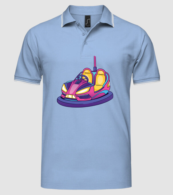 Dodgem model albastru deschis pe tricou