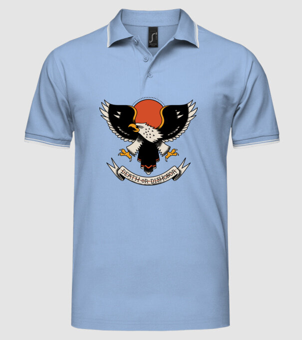 Eagle Tatuaj model albastru deschis pe tricou