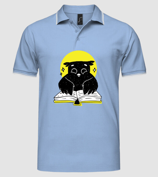 Bufniță de noapte model albastru deschis pe tricou