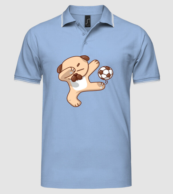 Cățel fotbalist DAB model albastru deschis pe tricou
