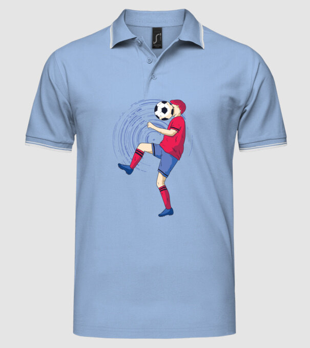 Fotbalist model albastru deschis pe tricou