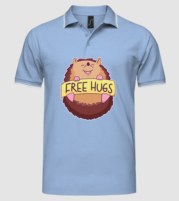 Free Hugs Arici model albastru deschis pe tricou