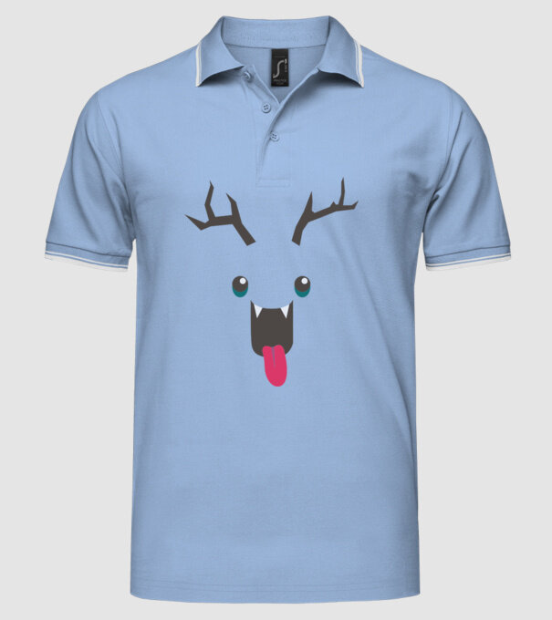 Funny Deer model albastru deschis pe tricou
