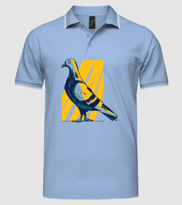 Porumbel model albastru deschis pe tricou
