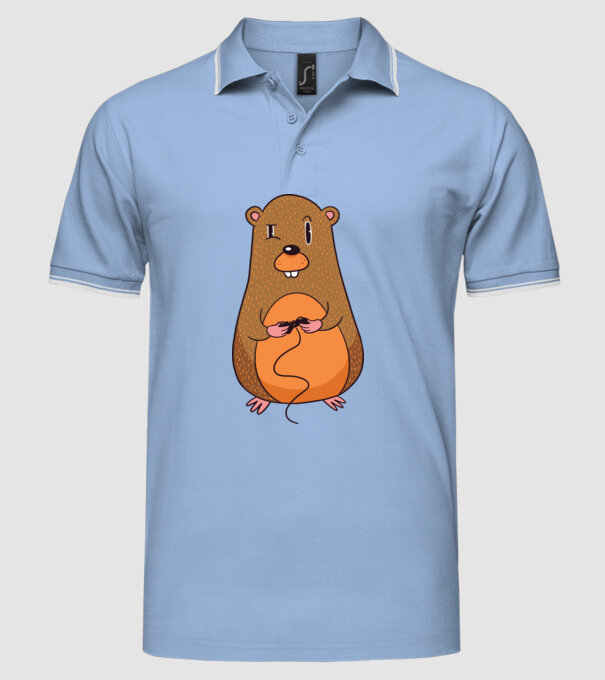 Hamster Gamer model albastru deschis pe tricou