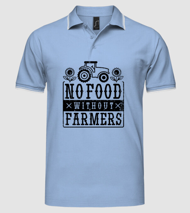 Nu există hrană fără fermieri model albastru deschis pe tricou