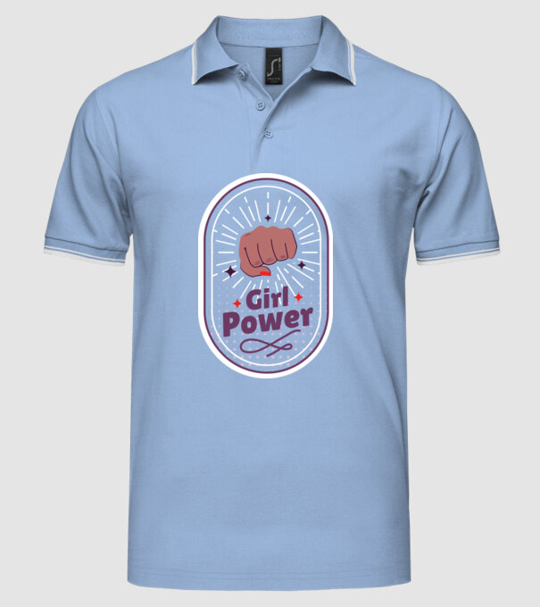 Girl Power Ziua Femeii model albastru deschis pe tricou