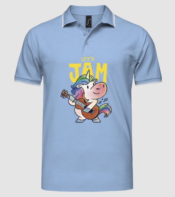 Unicorn cu chitara model albastru deschis pe tricou