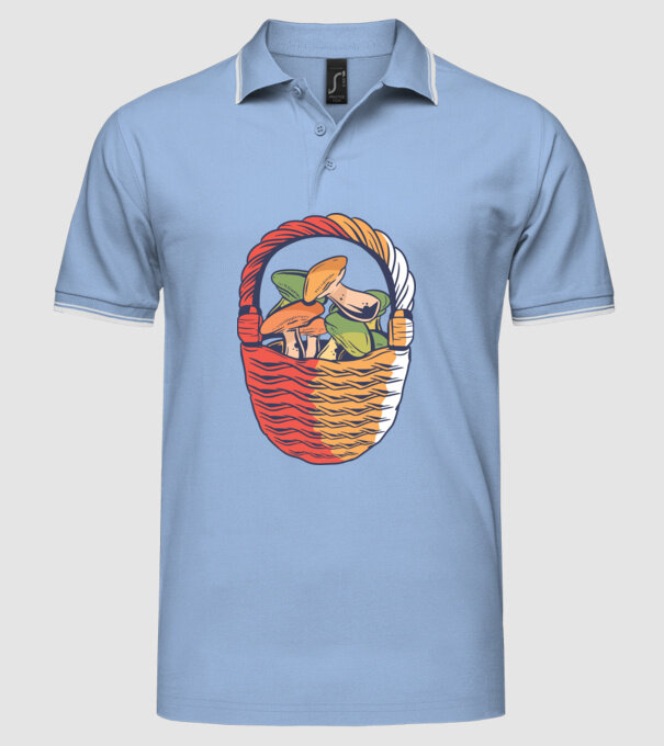 Ciuperci model albastru deschis pe tricou