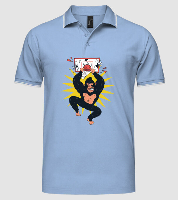 Gorilă baschet model albastru deschis pe tricou