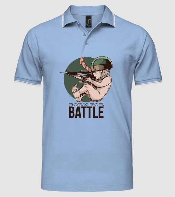 Născut pentru a lupta model albastru deschis pe tricou
