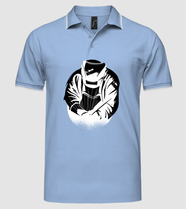 Tricou sudor model albastru deschis pe tricou