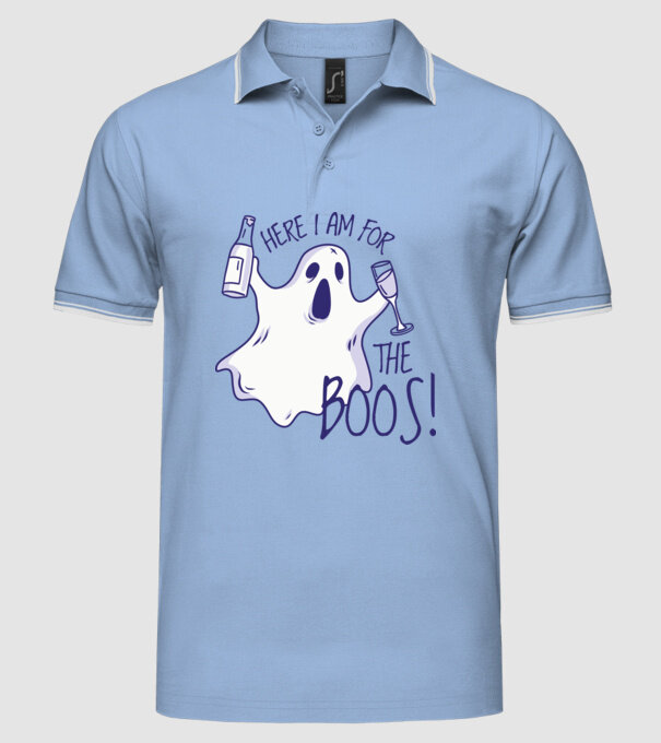 Here I am for the Boos model albastru deschis pe tricou