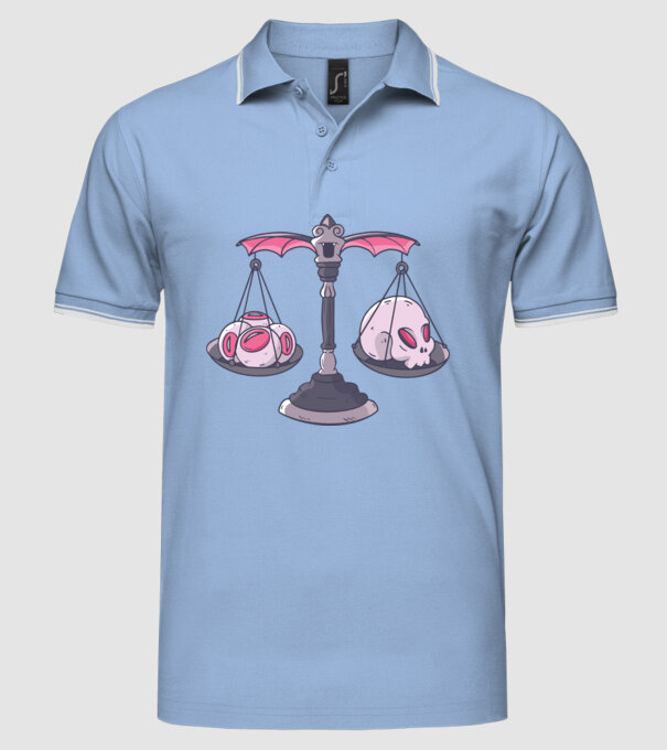 Balanță Horror model albastru deschis pe tricou